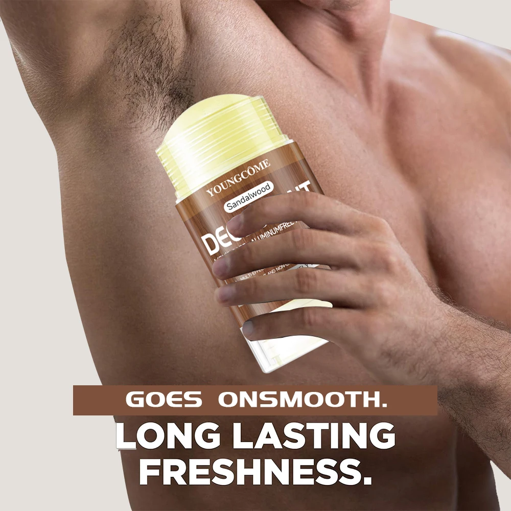 Sandalwood Men's Deodorant Anti Sweating Keep Drying Lasting Fragrance Remove Armpit Odor Underarm Refresh Sticks Fade Body Odor