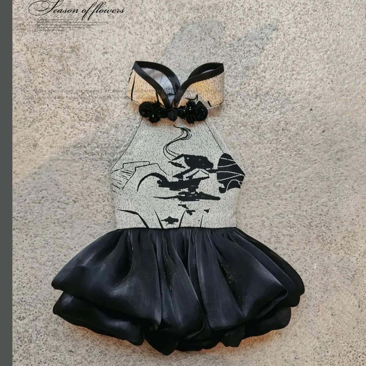 Gu Feng Qipao Skirt Pet Dog Clothes Fashion Dress Clothing Dogs Super Small Cute Chihuahua Print Summer Black Girl Mascotas