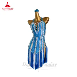 Latin Dance Performance Dresses for Women Customsized Rumba Chacha Tango Professional Costume Skirt Child Adult Latin Ddresses