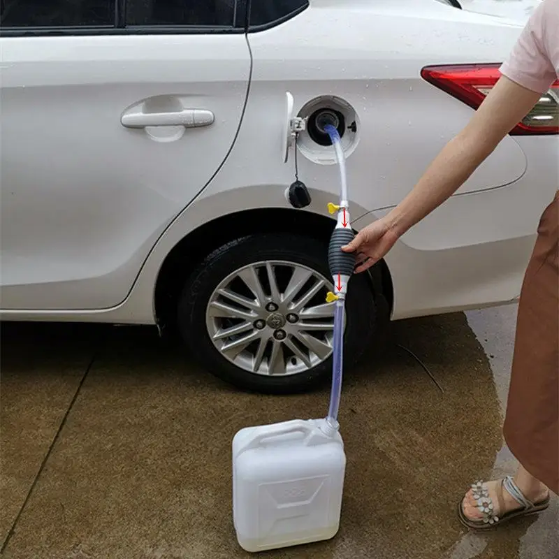 3FT Manual Hand Siphon Transfer Pump Pipe for Fuel Oil Water Petrol Liquid Extraction Tool for Vehicle and Aquarium Use view 4