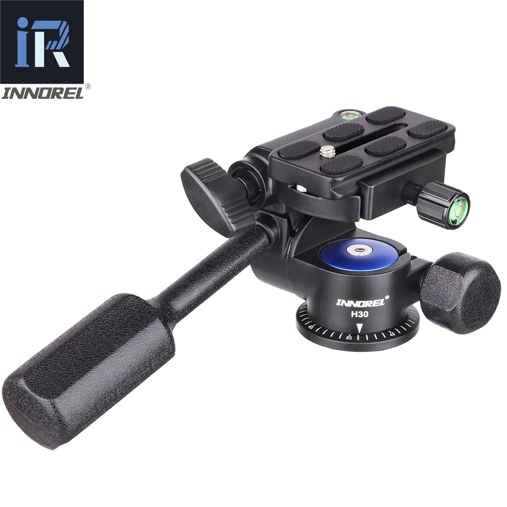 H30 Professional Tripod Head 3D Three-Dimensional Aluminum Alloy 360°panoramic Hydraulic Smooth Damping Head for DSLR Camera