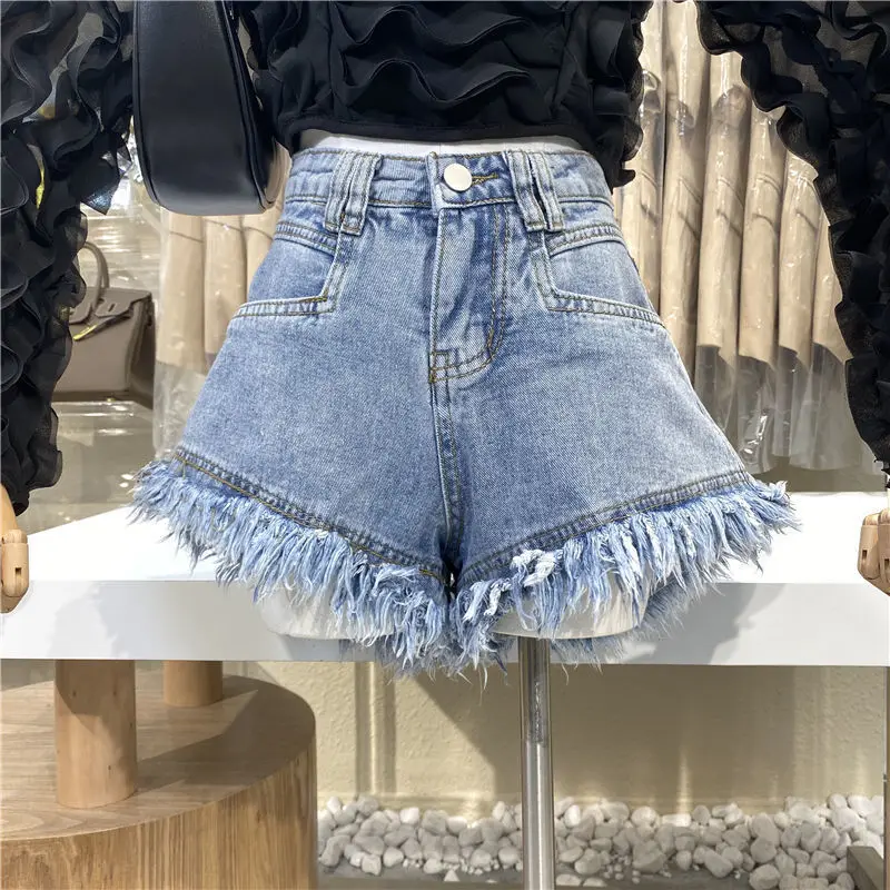 Hot sale summer woman denim shorts high waist ripped jeans shorts fashion sexy female shorts S-2XL