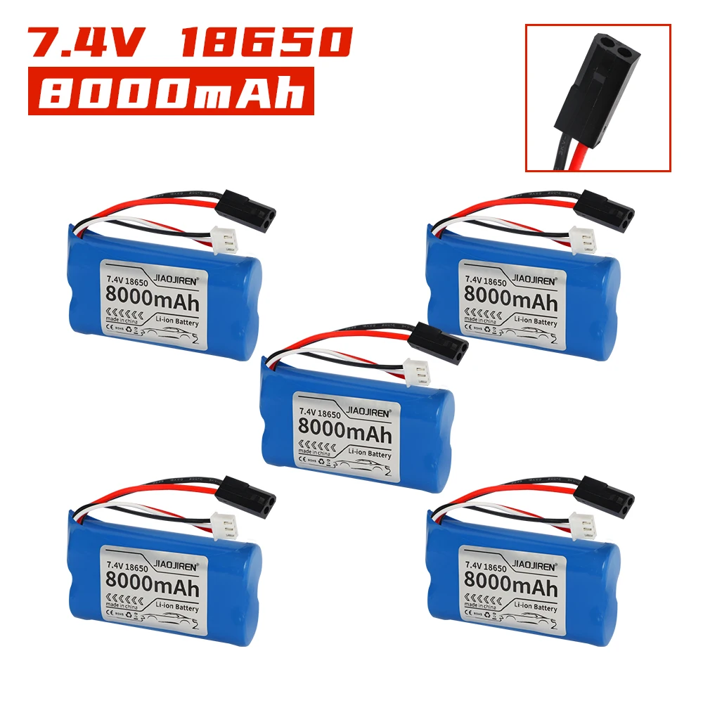 5500 Spina 18650 7.4V 8000Mah Batteria Con Per Mjx T40C F39 F49 T39 BG1518 BG1513 BG1515 BG1507 BG1506 Rc Giocattoli Auto Parti Di Barche