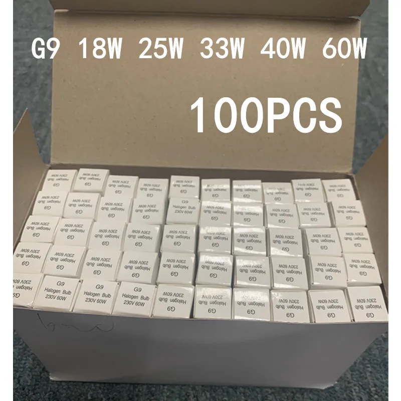 5/10/20/50/100PCS G9 230V 18W 25W 33W 40W 60W Warm White LED Halogen Bulb With Box Light Lamp Capsule Clear Bulbs ﻿
