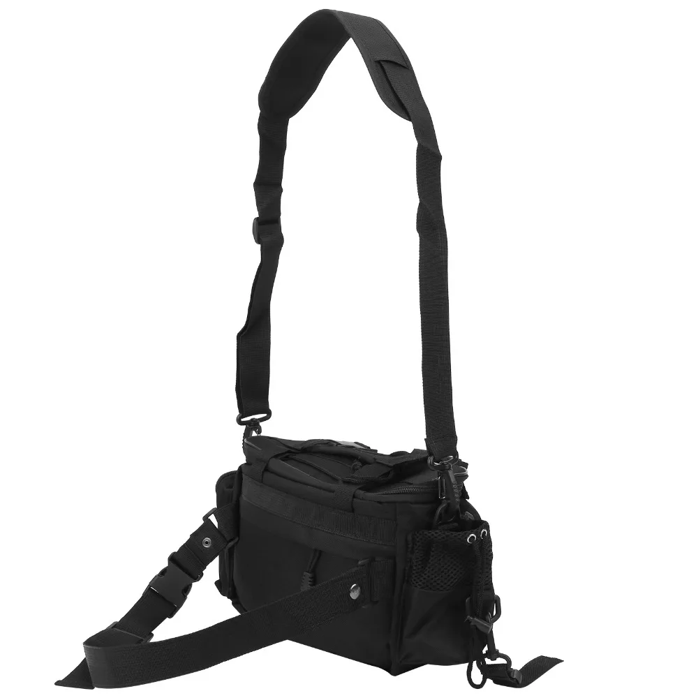 Polyester Fishing Shoulder Bag MultiCompartment 40*17*20cm Fishing Tool Bag Adjustable Straps Multifunctional Fishing Bag