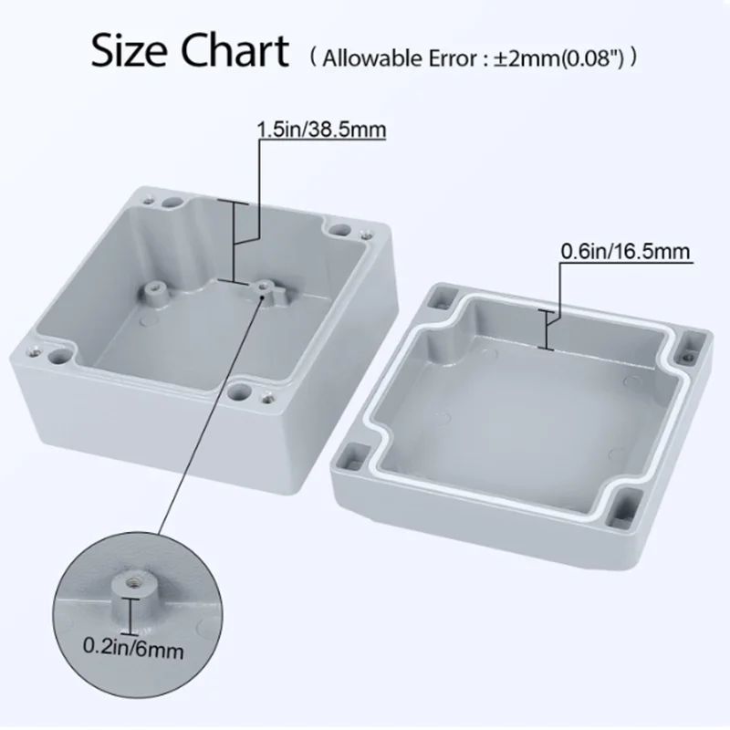 IP67 Cast Aluminum Waterproof Case Outdoor Electronic Project Junction Box Sealed Terminal Enclosure for Electronics
