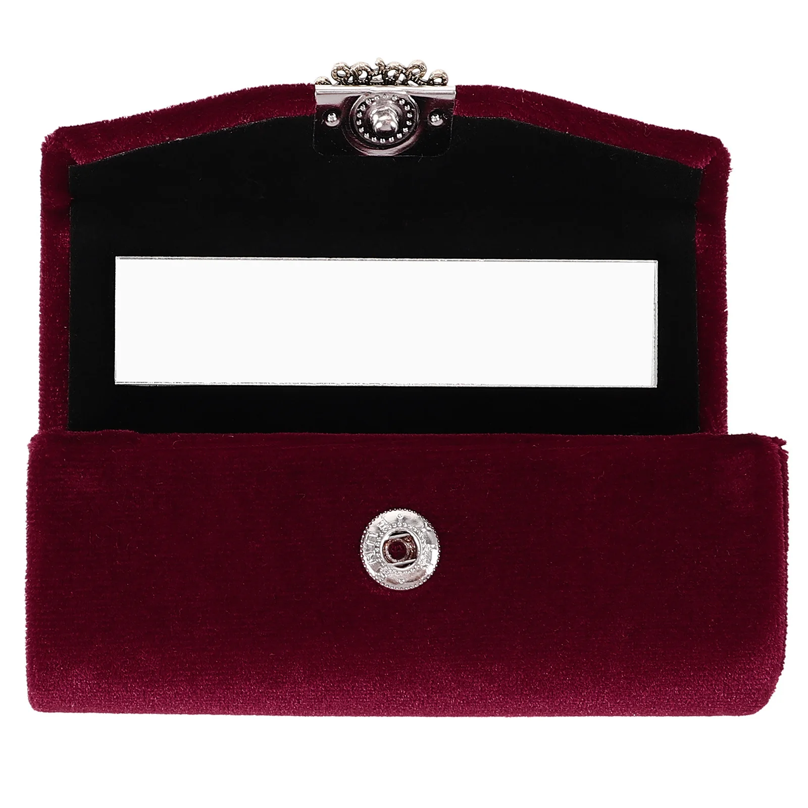 กล่องลิปสติกเดี่ยวพร้อมกระจก กล่องใส่ลิปสติกแบบพกพาสำหรับผู้หญิง กระเป๋าใส่ลิปบาล์มสำหรับเดินทาง