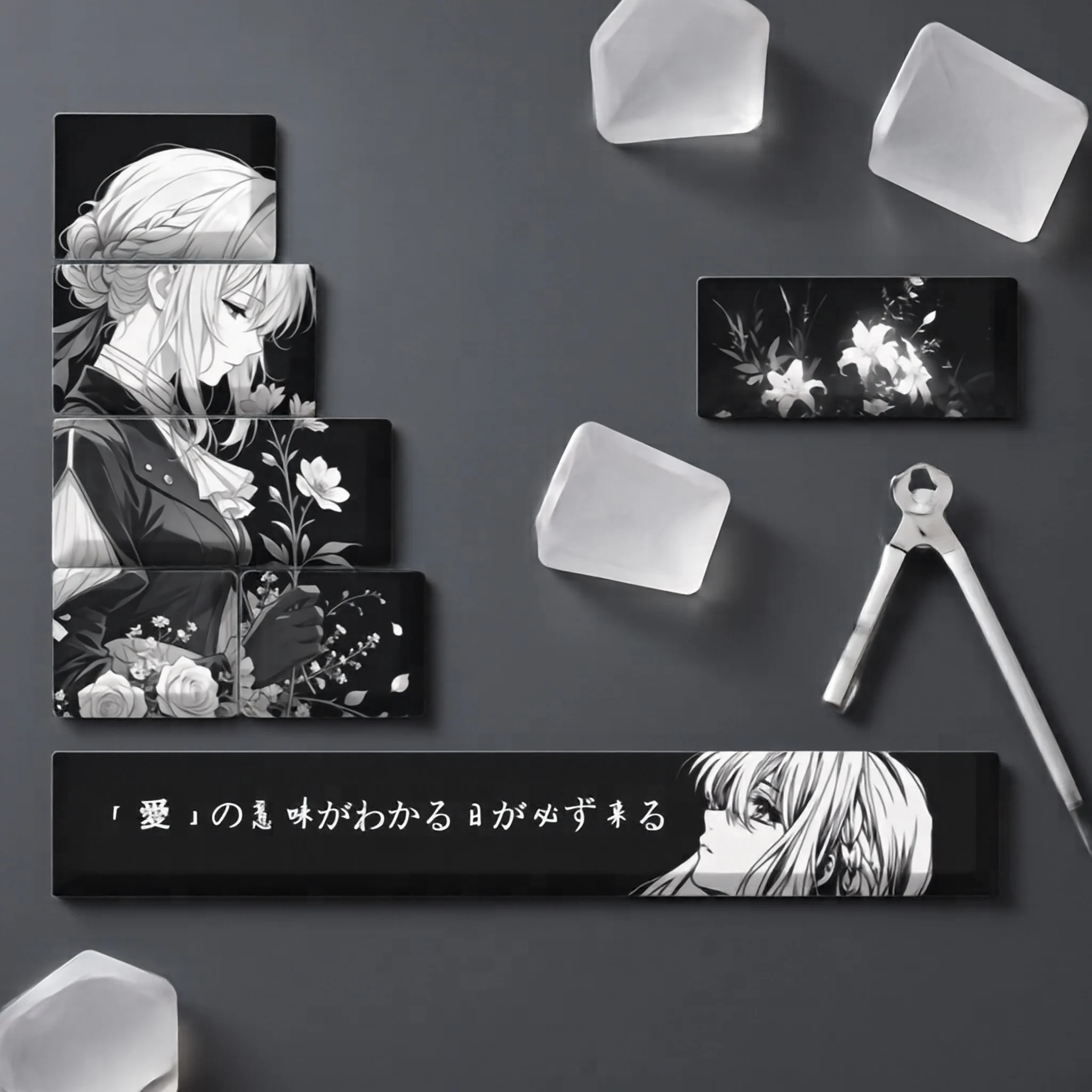 5/7 Key/set Violet Evergarden Pbt Keycaps Wear Resistant Mechanical Keyboard Two Colors Anime Keycap Set Gift