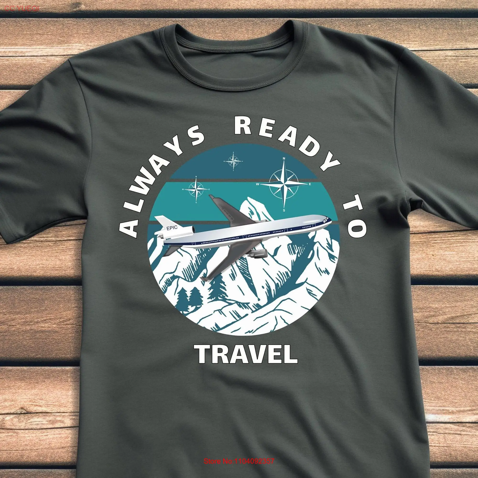 Always Ready To Travel T shirt Pilot for Airplane Lover Aviation World Traveler Flying s long or short sleeves