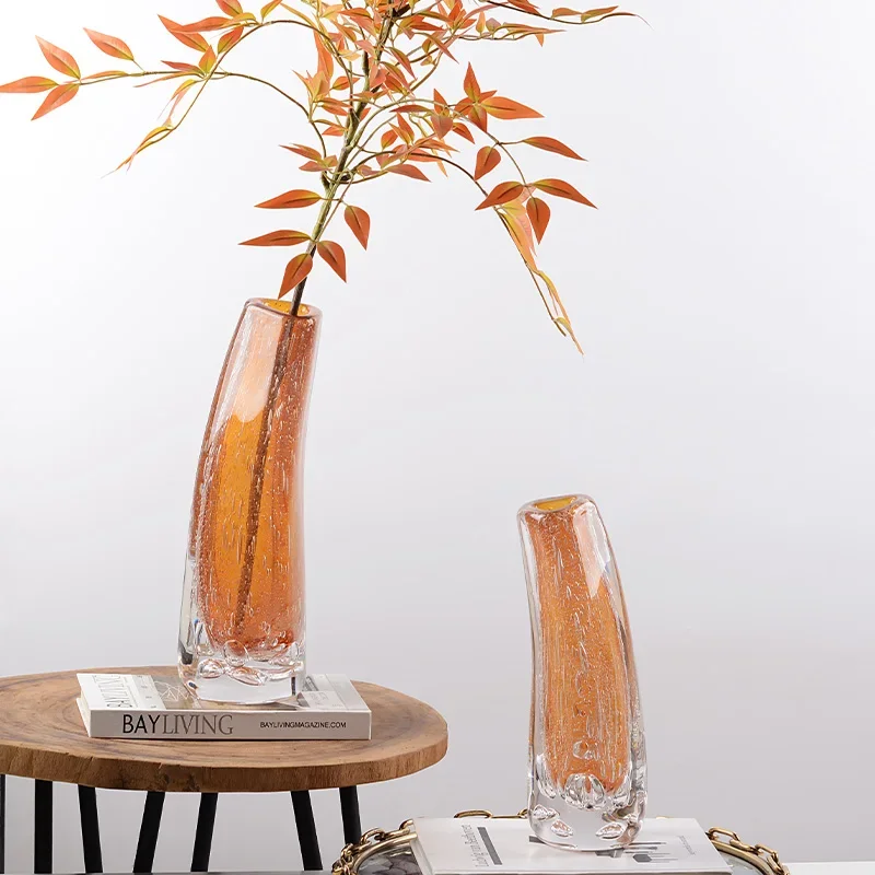 Abstract art glazed flower ware, Nordic dining table, living room entrance light luxury vase ornament