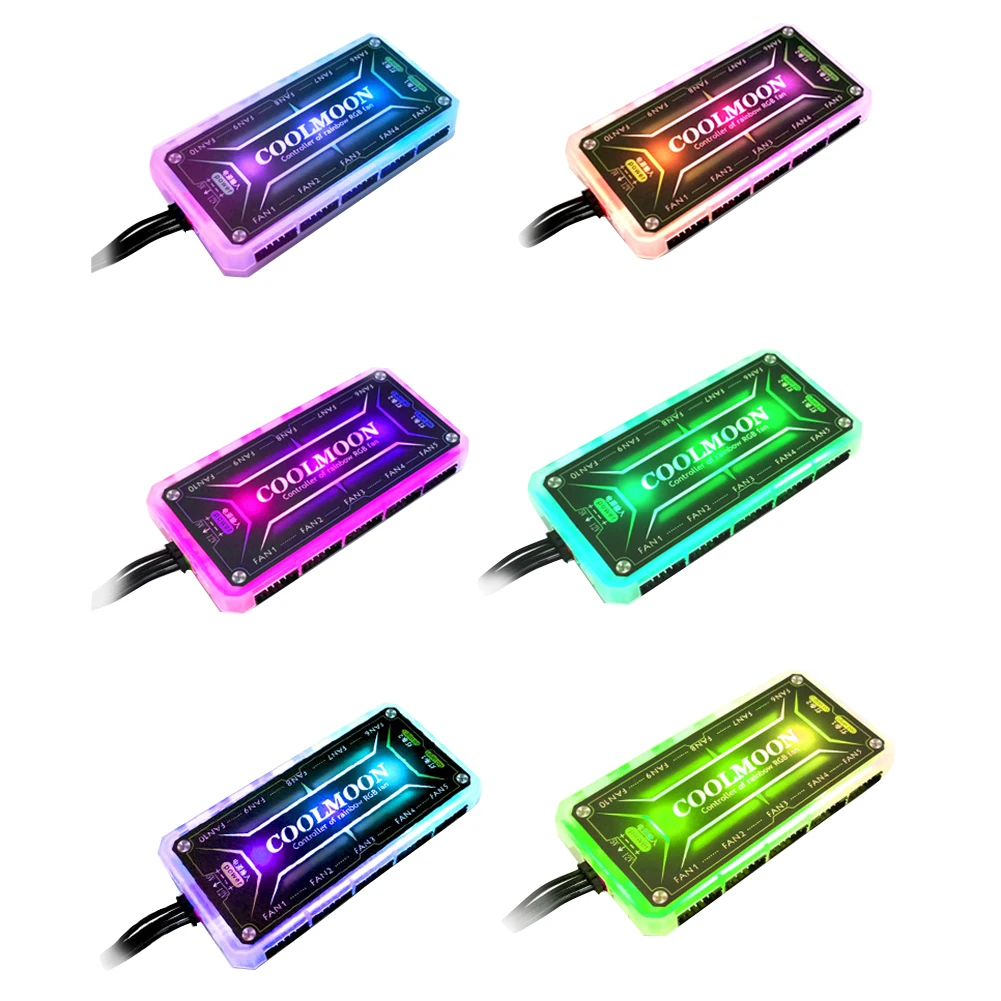 

Цветной пульт дистанционного управления COOLMOON RGB DC12V 5A LED RGB Smart Controller для вентиляторов