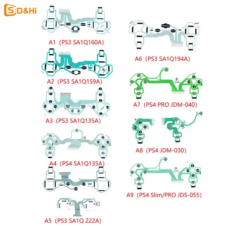 SA1Q160A 159A 113A 135A 222A 194A Ribbon Circuit Board Film Joystick Flex Cable Conductive Film For PS3 PS4 Controller