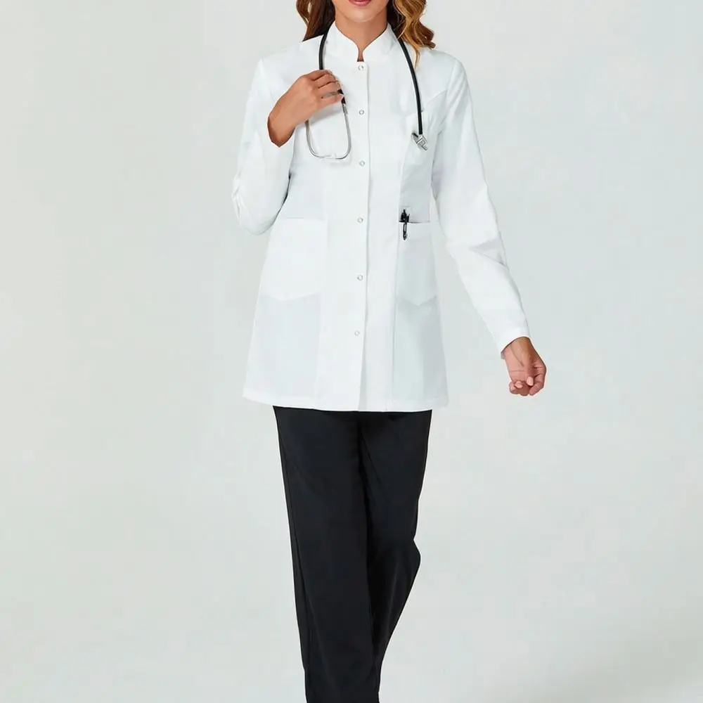 Comfortable White Lab Coat Long Sleeve Workwear For Cmeina Women Dental Laboratory Clinic Medical Student Professional Uniforms