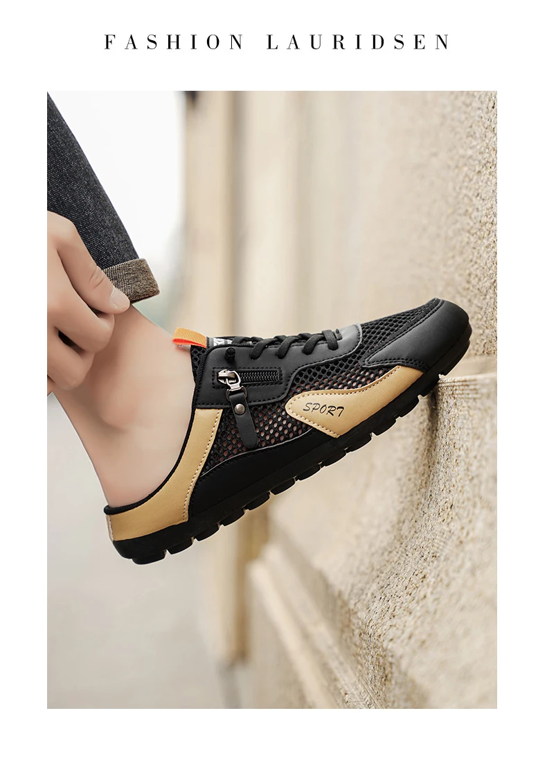 Sommer-Slipper für Herren, trendige, flache, atmungsaktive, lässige Indoor-Outdoor-Wanderschuhe, Herren-Sneaker, chanclas de hombre – Detail 17
