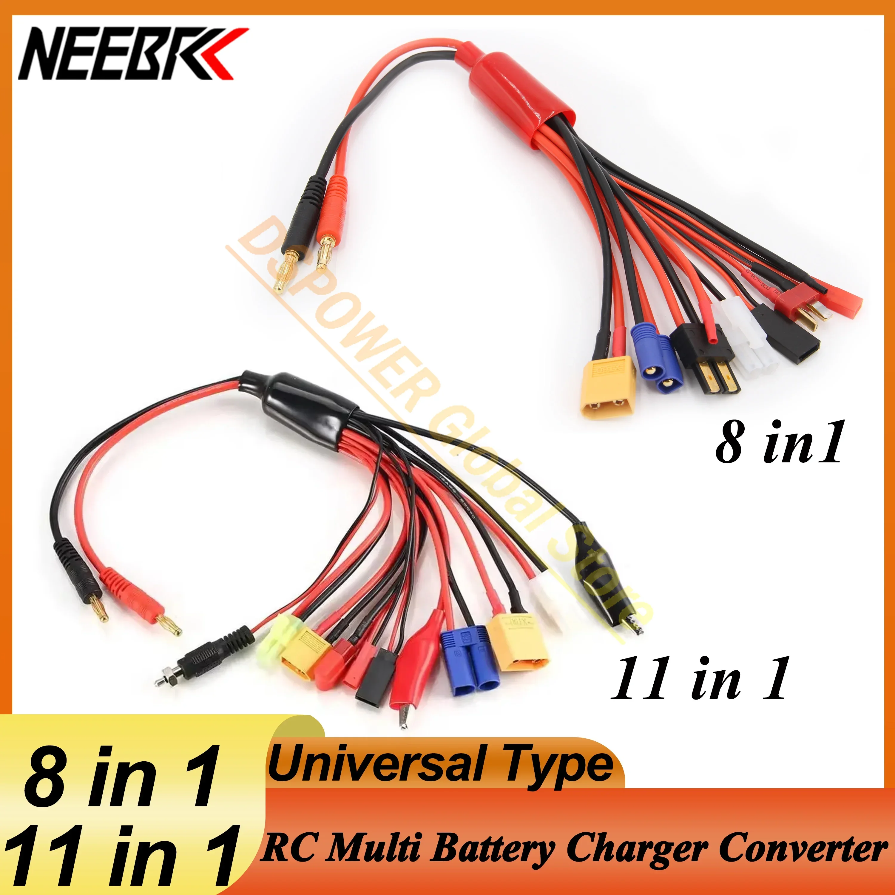 

8 in 1 11 in 1 Battery Charger Converter Cable Multi Lipo Adapter Line Futaba T/XT60/Tamiya Plug for IMAX B6 B6AC RC Car Toys