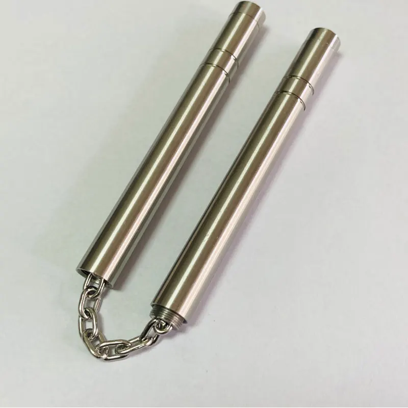 NEW 2 in 1 MINI EDC Pocket Fingertip Nunchaku Decompression Toy outdoor multifunctionStainless Steel anti-stress fidget tools