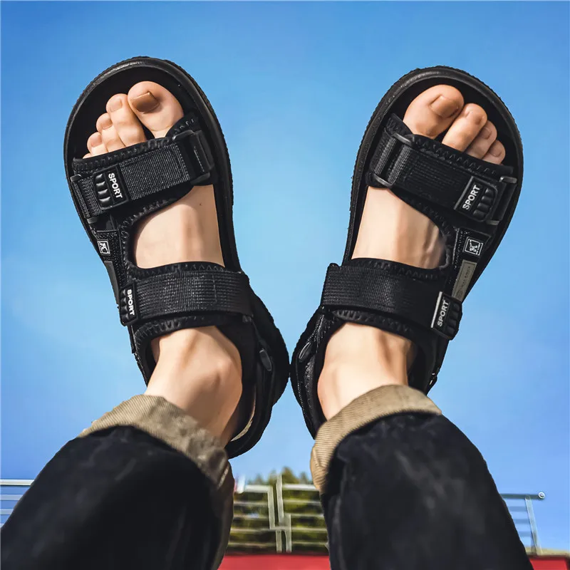 

Летние мужские бестселлеры, новые высококачественные однотонные тканевые дышащие сандалии из ЭВА на мягкой подошве, ультралегкие пляжные повседневные уличные сандалии