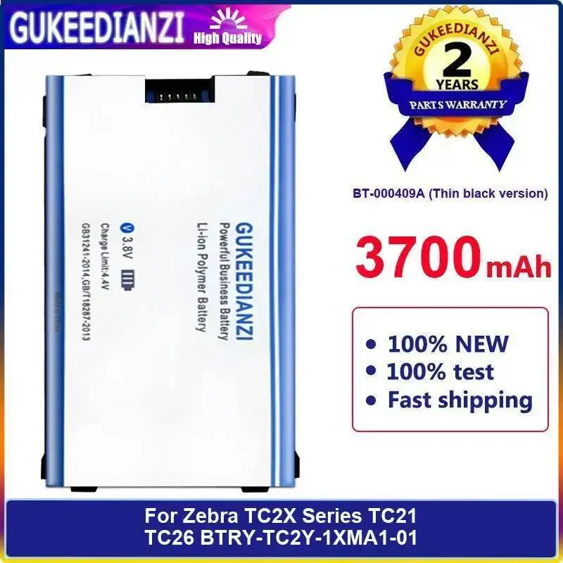 

Тонкая черная версия высокой емкости 3700 мАч BT-000409A для аккумулятора мобильного телефона Zebra TC2X Series TC21 TC26 Btry-TC2Y-1XMA1-01