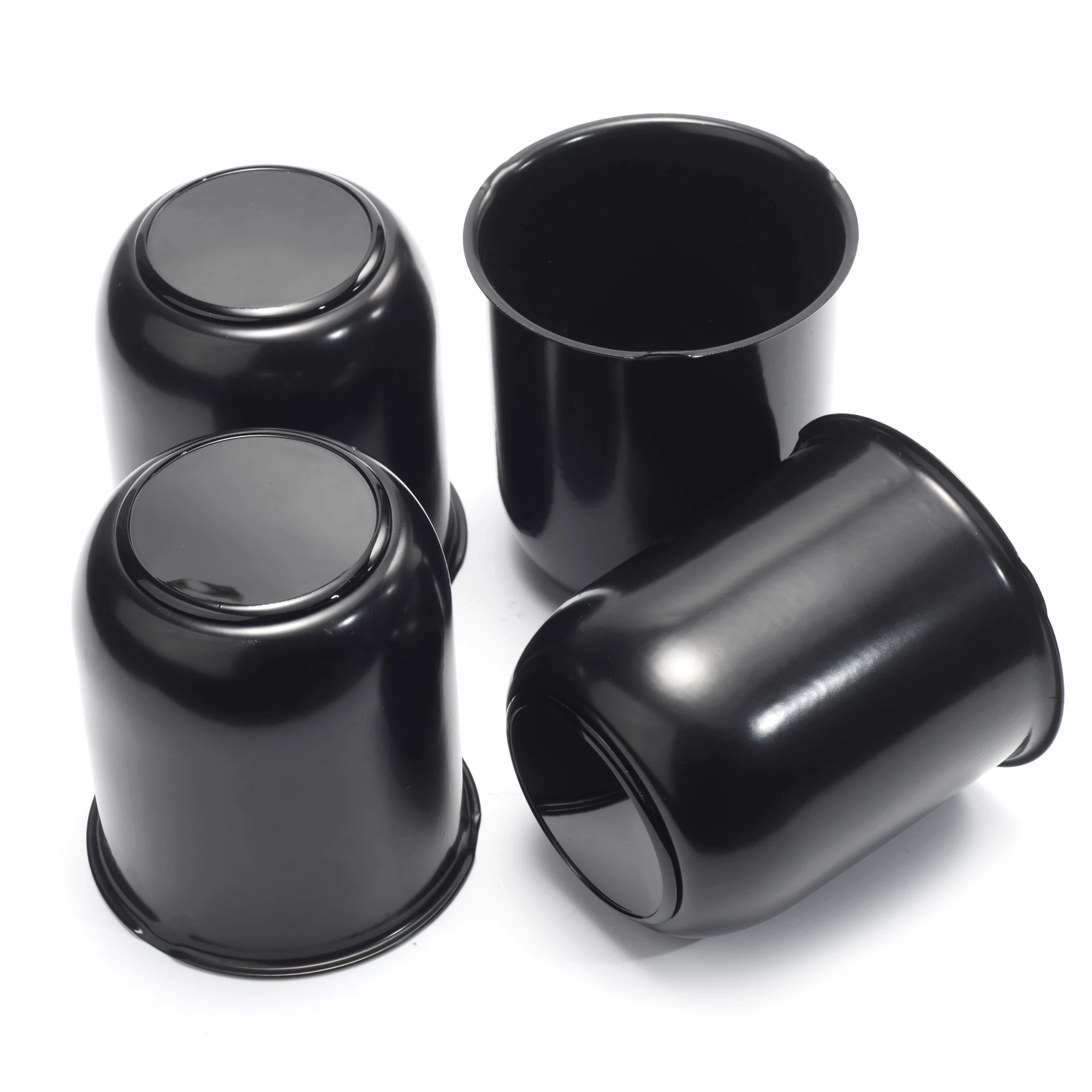 CF Performance 2/4 Stück 81mm Matt Schwarz Lackierte Kohlenstoffstahl-Durchsteck-Nabenkappen für Anhänger, LKWs, SUVs, Wohnmobil-Felgen – Detail 4