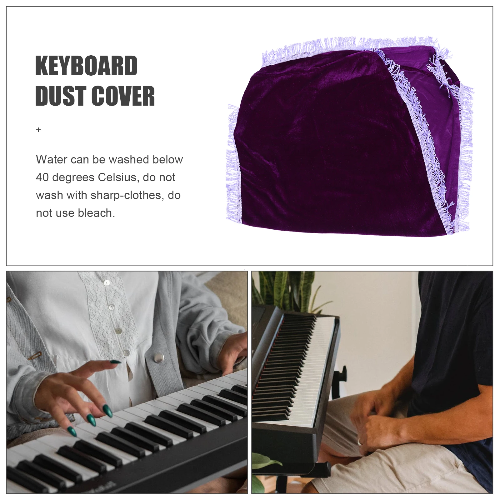 

Dust Electronic Piano Dustproof Cover Purple Keyboards Fabric Cloth Delicate Comfortable