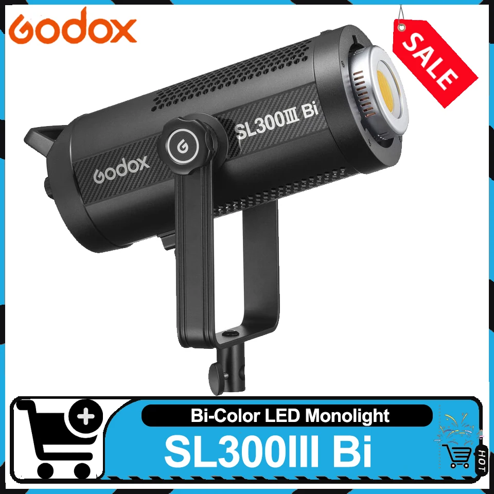 

Светодиодный моноблок Godox SL300IIIBI Bi-Color 300 Вт, 2800-6500K, со встроенными 9 специальными эффектами, для студийной видеосъемки