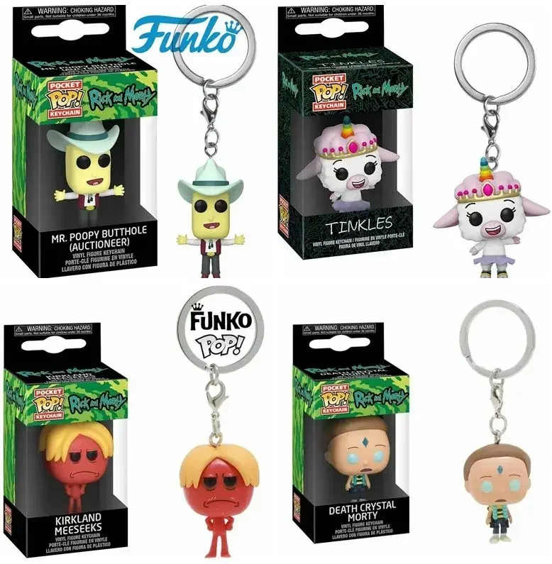 Funko Pop NUEVO Rick y Morty TINKLES MR. Llaveros POOPY Figura de vinilo Llavero Krombopulos Pickle Rick Pocket Pop Llavero Juguete