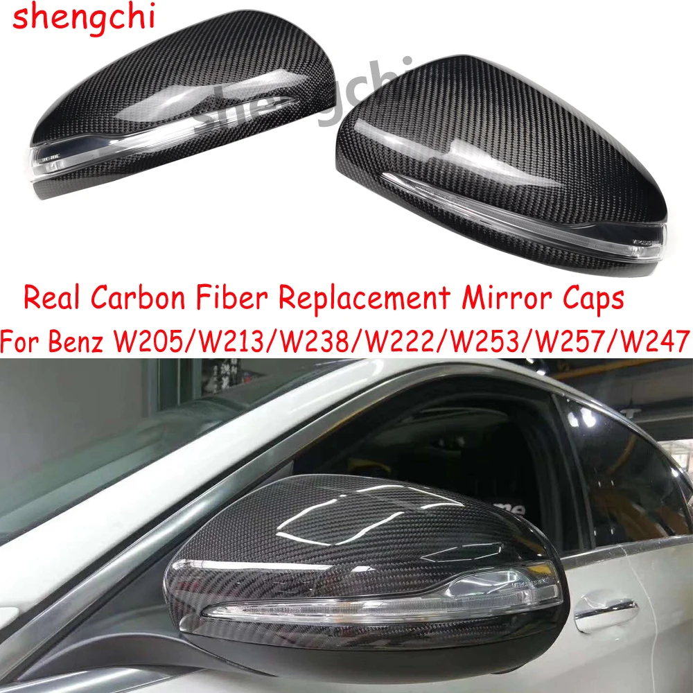 

W205 W222 W213 C238 X253 C257 H247 X247 Carbon Fiber Mirror Caps For Mercedes Benz C S E GLC CLS GLA GLB Class Mirror Cover LHD