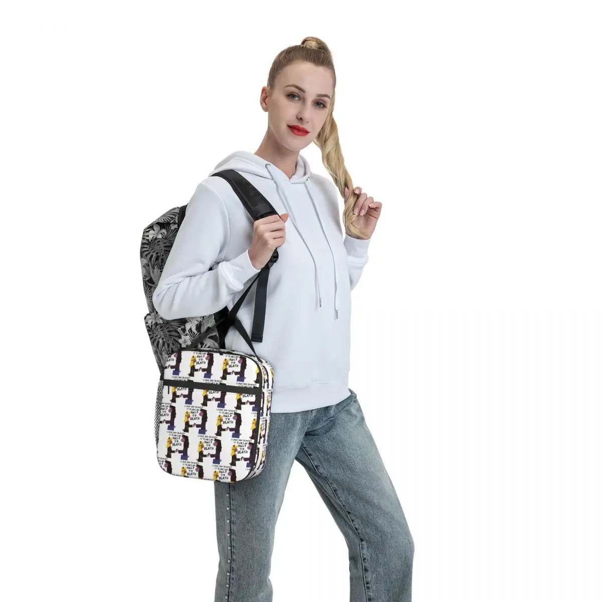 Deltarune Noelle Is Trans Borsa per il pranzo Borsa per il pranzo portatile con cerniera Borsa termica per stampa esterna Borse termiche impermeabili casual