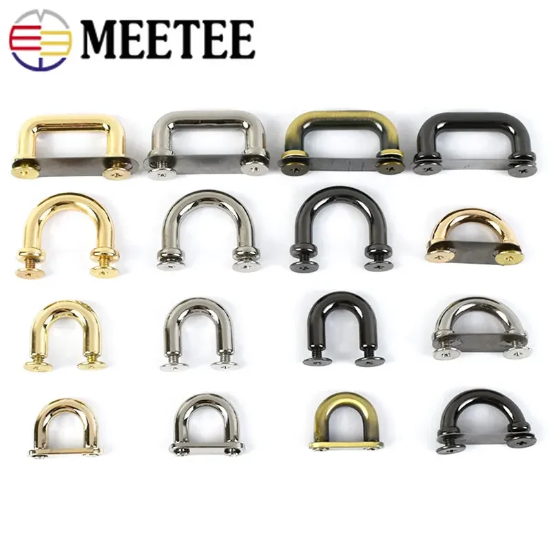 10Pcs Metal Arch Bridge Buckle 9-21mm D Ring Side Clip Clasps Bag Strap Connector Hook Handbag Leather Belt Hardware Accessories