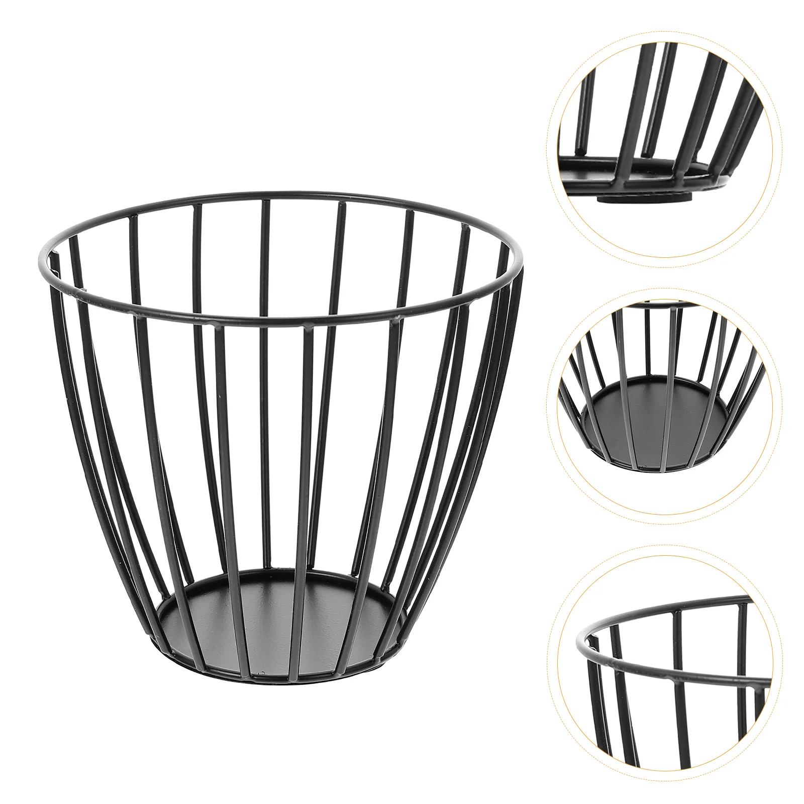 

Basket Wrought Iron Storage Fruit Decorative Sundries Vegetable Hallow-out Office Kitchen