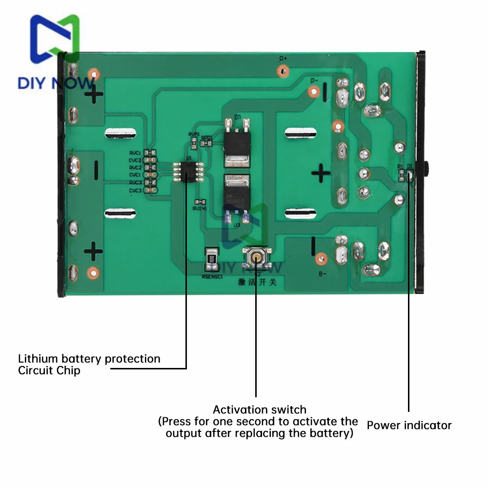 Batería recargable de 12V, 3 celdas, sin soldadura, 18650 Tandem, extraíble con protección con tapa y soporte de CC