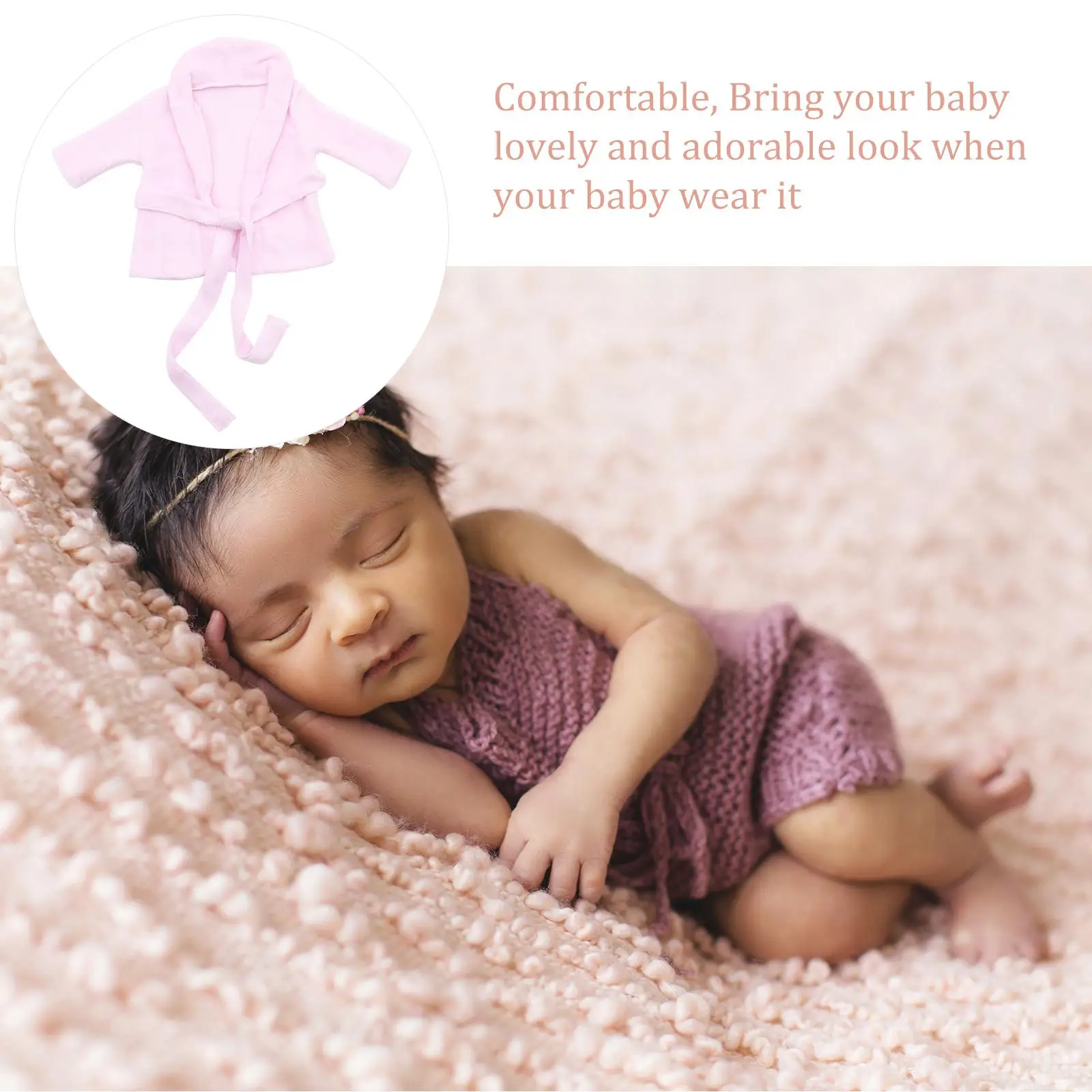 ผ้าขนหนูแตงกวาเสื้อคลุมอาบน้ําสําหรับทารกแรกเกิดการถ่ายภาพ Prop ทารกขนแกะปะการังนุ่มสบายเป็นมิตรกับผิวผ้าฝ้ายยืดหยุ่น