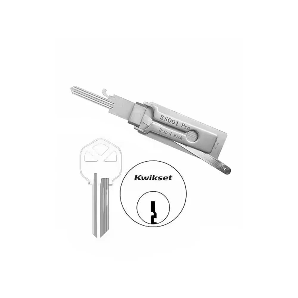 SS002 SS001 2-in-1 Key Pick & Decoder Tool Stainless Steel Key Decoder Precision Hook and Pickup Hand O-ring Repair Tool Kit