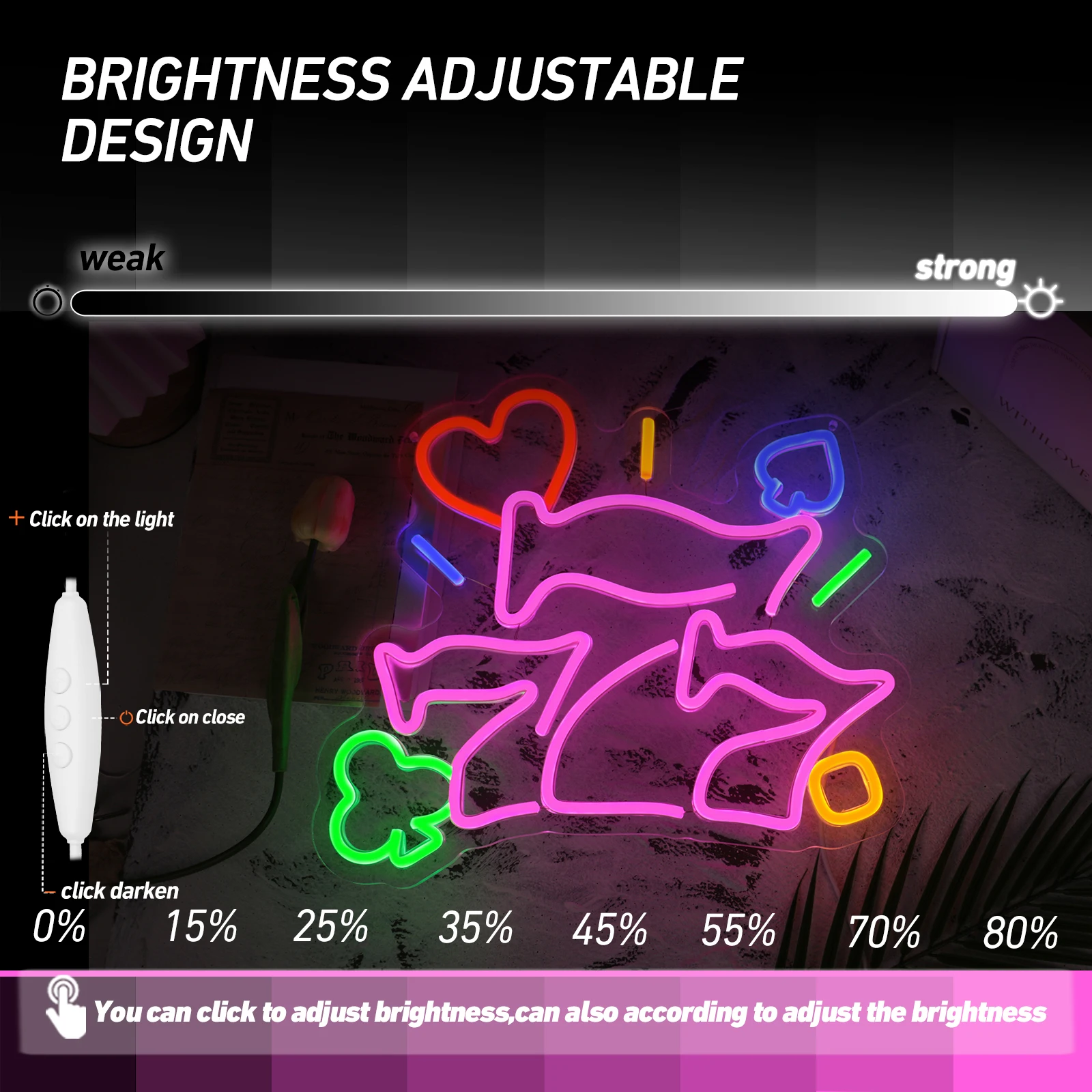 1PC Neon Sign, Super Bright Led  Sign, Adjustable Brightness sign, USB Interface,For Party Club Hotel