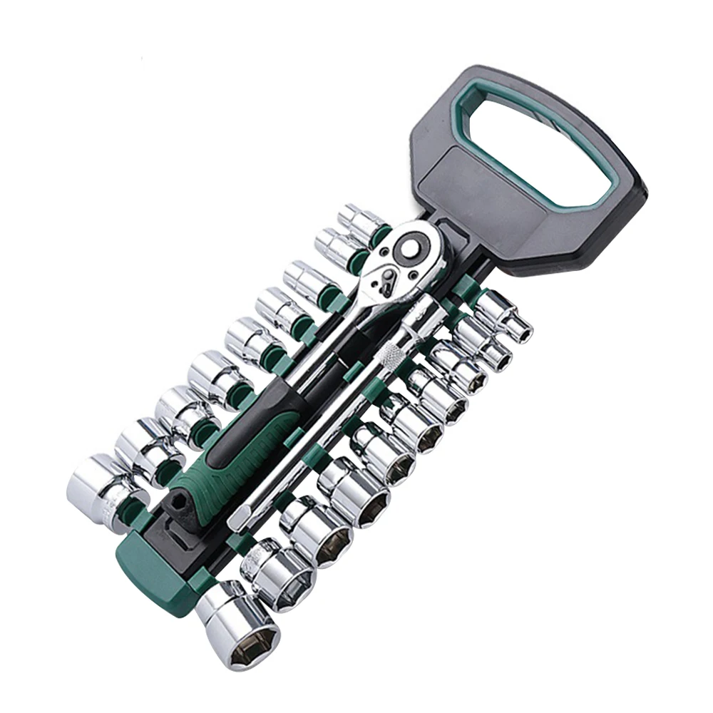

1/4" 3/8" Car Repair Hand Tool Kits Box Ratchet Spanner Socket Wrench Auto Maintenance Home Combination Tool Set