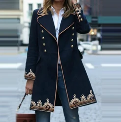 Women's Fashion Printed Lapel Jacket Temperament Commuting New Autumn Woman Elegant Loose Long Sleeve Suit Coats