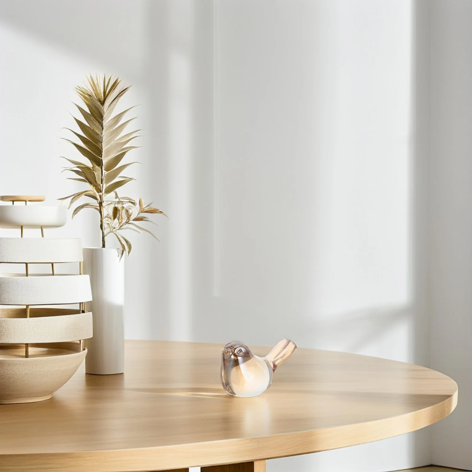 

2Pcs Clear Crystal Bird Sculptures Small Glass Statues Decorative Home Office Living Room Farmhouse Bedroom Decor