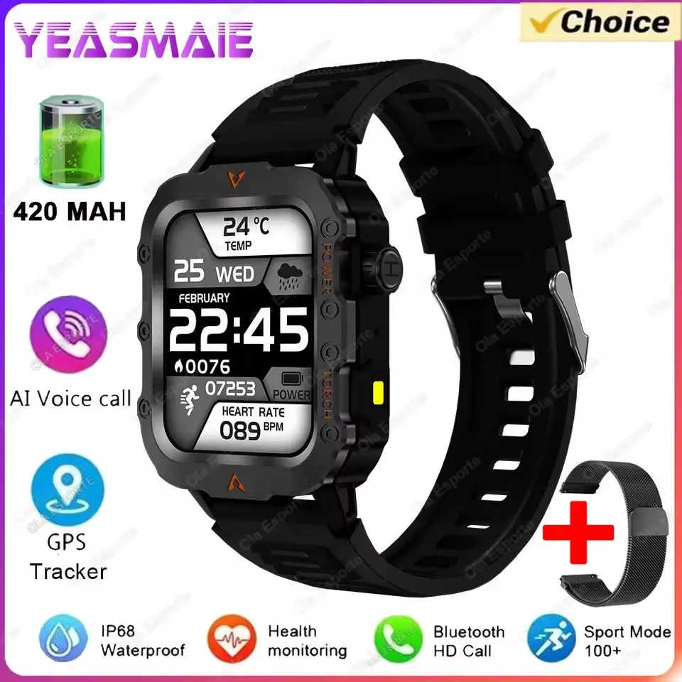 2025 Neue Smartwatch für Herren Outdoor GPS Sportuhr Herzfrequenz Schlafüberwachung Wasserdichte Smartwatch für iOS Android