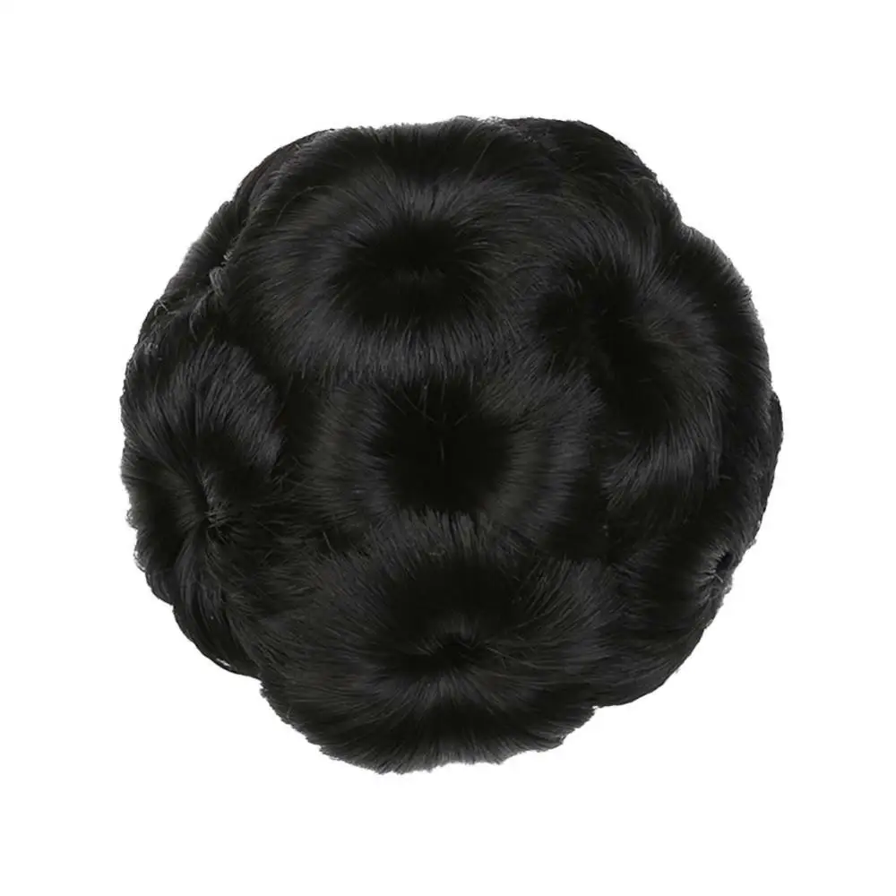 Faux Synthetic Hair Bun Extension Elastic Wavy Bridal Donut Chignon Hairpiece Synthetic Chignon For White Balck Women