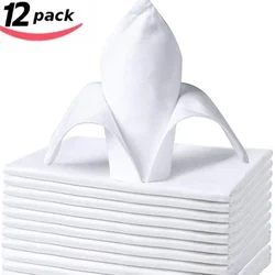 12PC RESTAURANT DINNER CLOTH LINEN WHITE PREMIUM HOTEL NEW NAPKINS