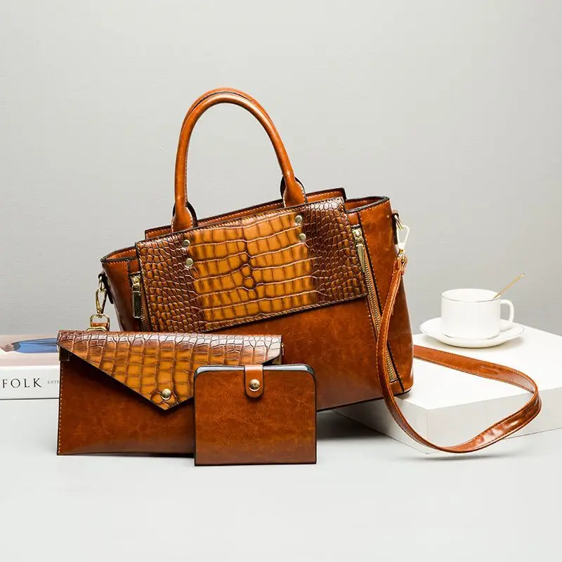 2023 Genuine Leather Crocodile Pattern Shoulder Bag Light Luxury High Grade Crossbody Bag Fashion Handbag Versatile Women's Bag