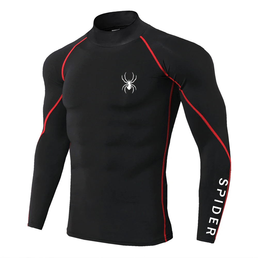 Men's Running Shirt Undershirt Long Sleeve Skinny T-shirt Gym Fitness Sport Tops Tee Elastic Athletic Tight Compression Shirts image 6