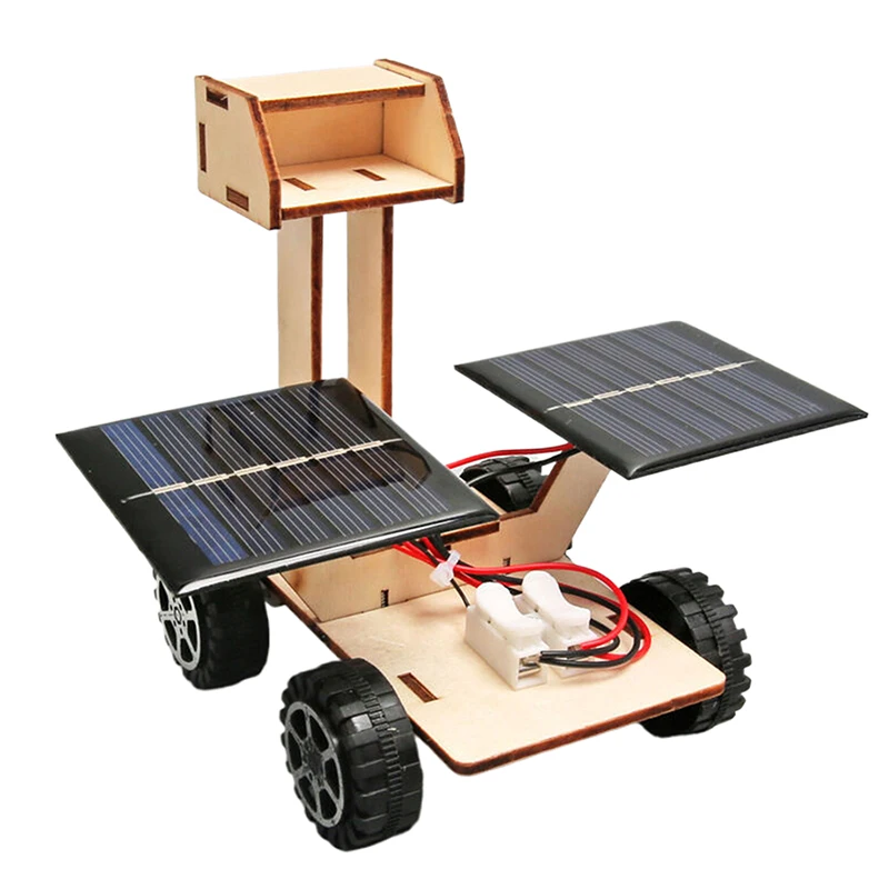 Kids DIY Solar Mars Rover Wooden Puzzle; Unique Educational Tech-tool Toy