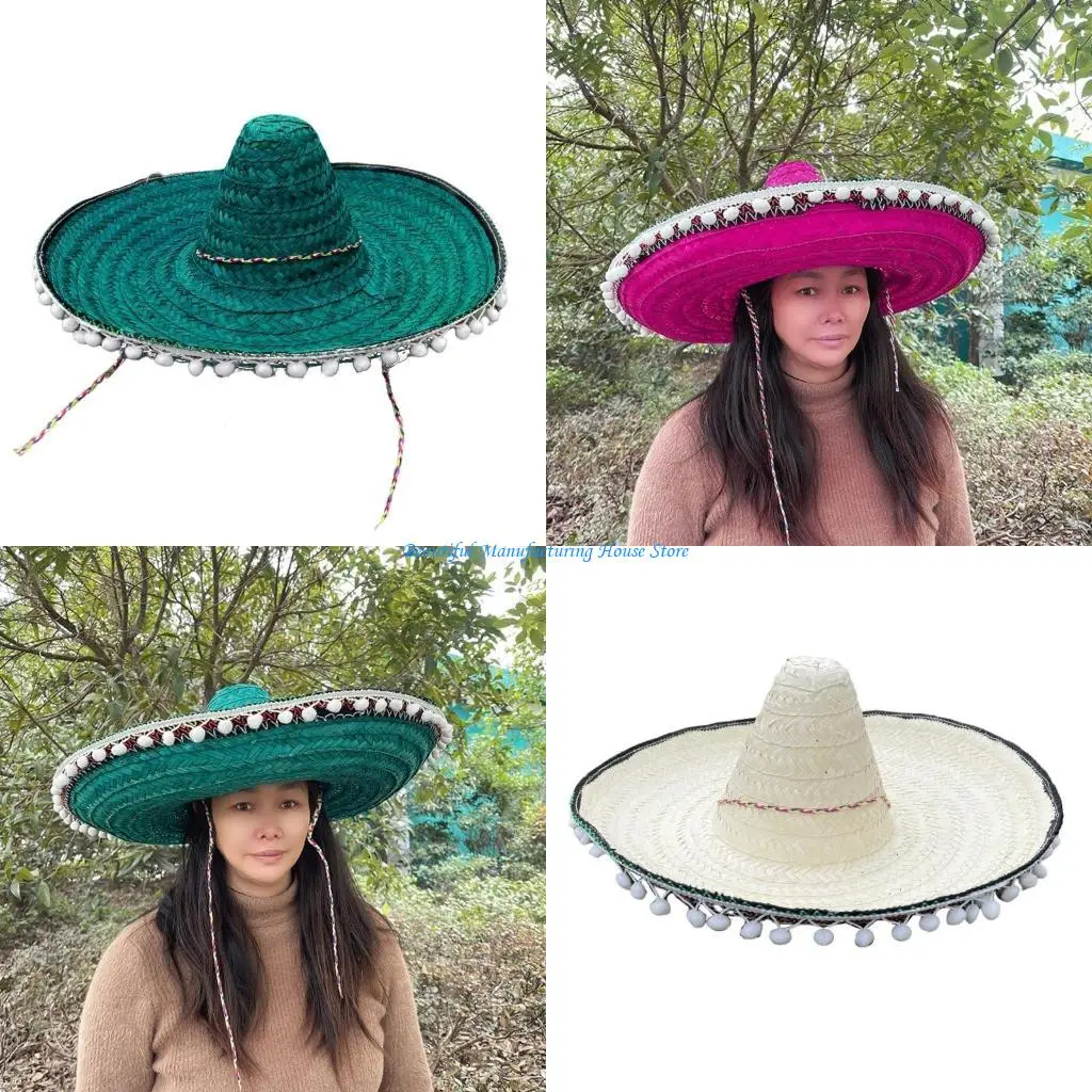 

E56A Fiest Hat Straw Sombrero Hat Mini Mexicans Sombrero Hat Sombrero Party Hat