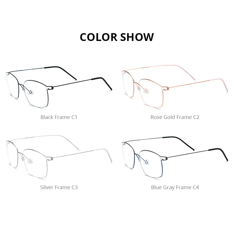 FONEX Titanium Alloy Glasses Frame Men Brand Design Eyeglasses Ultralight-Weight Denmark Korea Morten Screwless Eyewear 98624