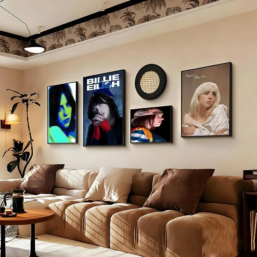 Singer B-B-Billie E-Eilish Painting Calligraphy Paper Print Home Living Room Bedroom Entrance Bar Cafe Art Decorative Paintings