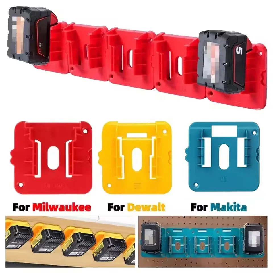 5/10pcs Supporto per macchina Rack di stoccaggio batteria per Dewalt/Makita/Milwaukee 14.4V 18V Batteria agli ioni di litio Montaggio a parete Staffa