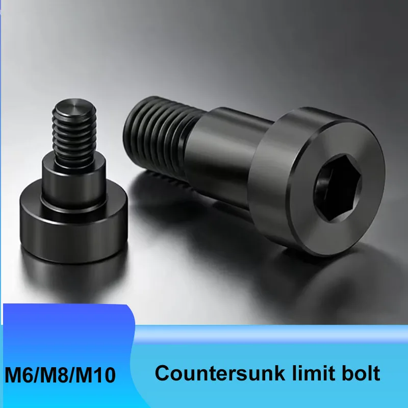 1/2/5/10Pcs M6/M8/M10 Carbon Steel Black Oxide Limit Screw Standard Shaft Shoulder Bolt Plug Safety Locking Buckle