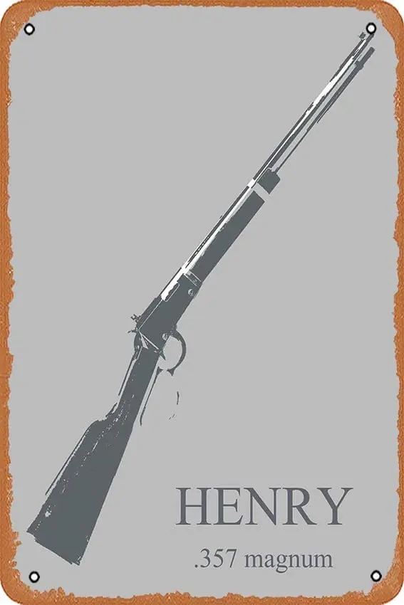 Henry Rifle Guns Retro Vintage Decorative Metal Tin Sign 8x12 Inch.