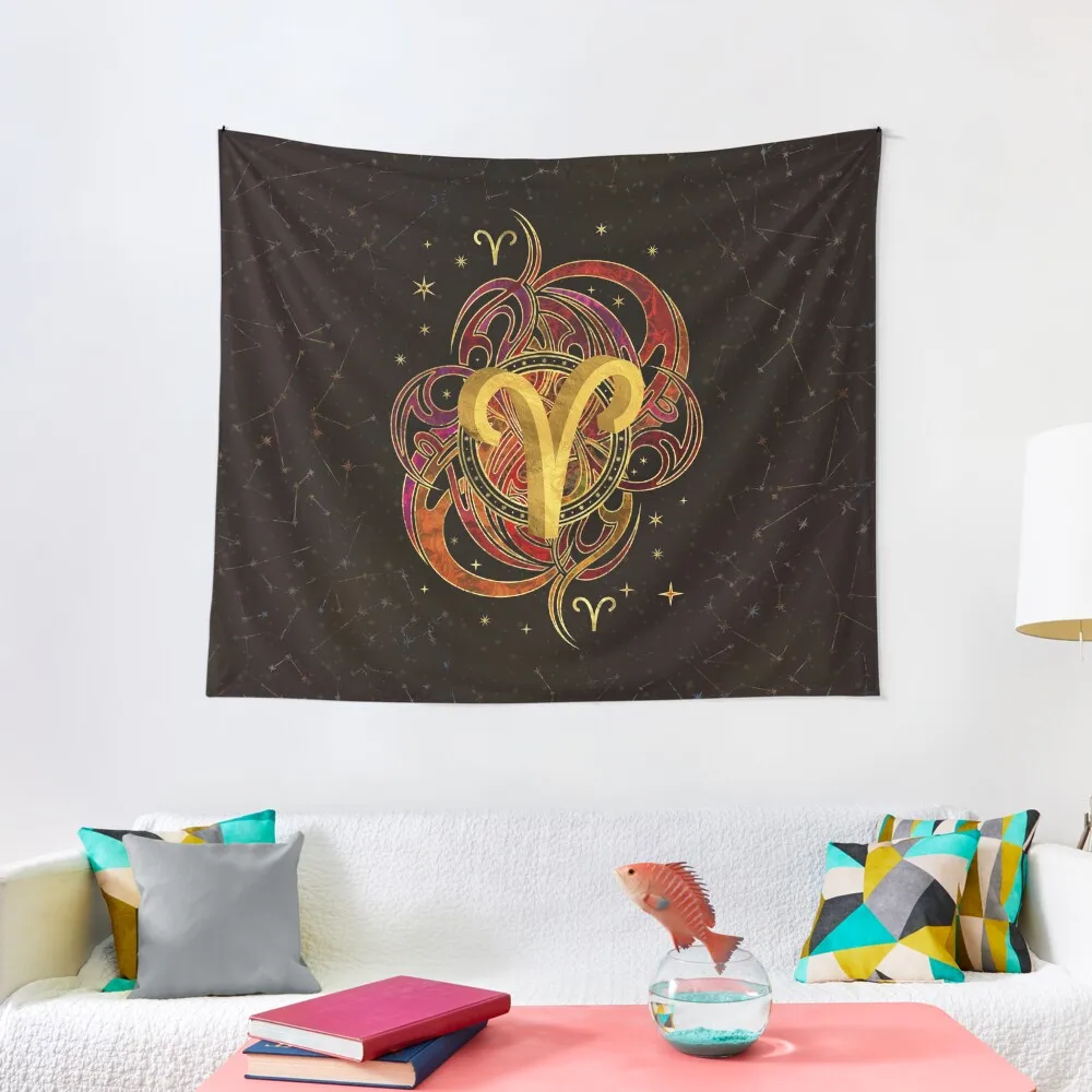 

Aries Zodiac Sign Fire element Tapestry Wall Art Room Decor Cute Bathroom Decor Room Decoration Korean Style Tapestry